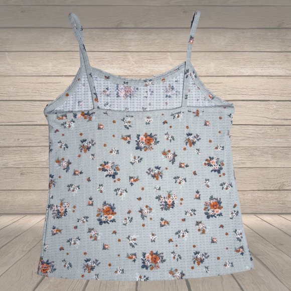 Ultra Flirt Girls Sea Foam Green Floral Spaghetti Strap Tank - Picture 4 of 4